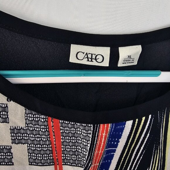 Cato Women's Print High Low Blouse - Picture 2 of 3